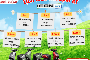  LỊCH KIỂM TRA ĐỊNH KỲ XE ĐIỆN ICON e